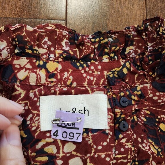 BA&SH women's long sleeve blouse in size 0 in viscose - Picture 3 of 8